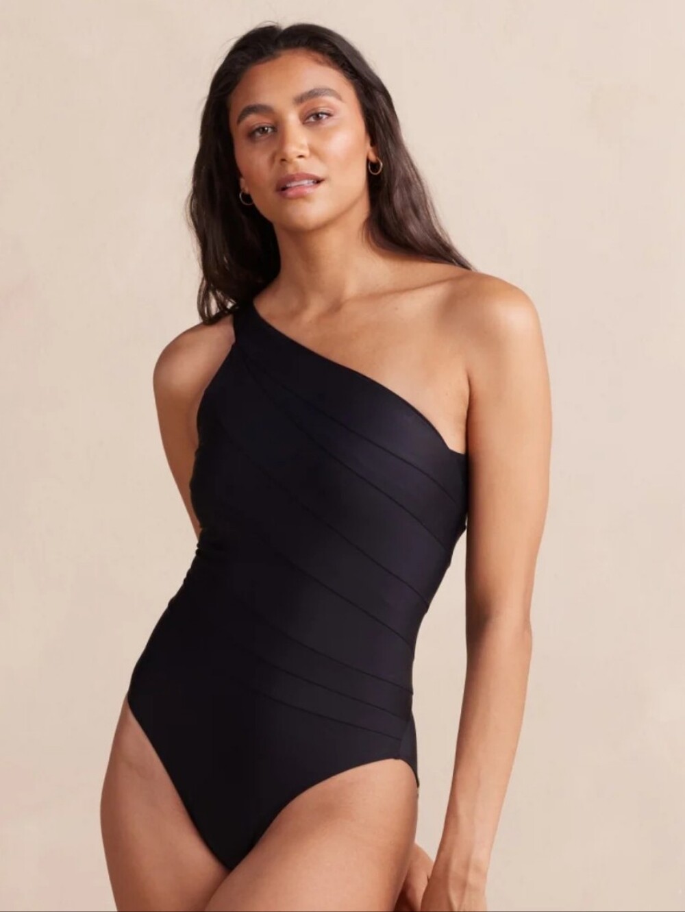 Summersalt sidestroke Black One-Shoulder one piece Swimsuit Size 6